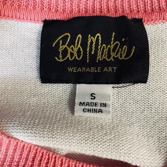 Bob Mackie Wearable Art Fruit Print Cardigan Small Vintage Y2K Grandma Core Retr - Picture 3 of 10